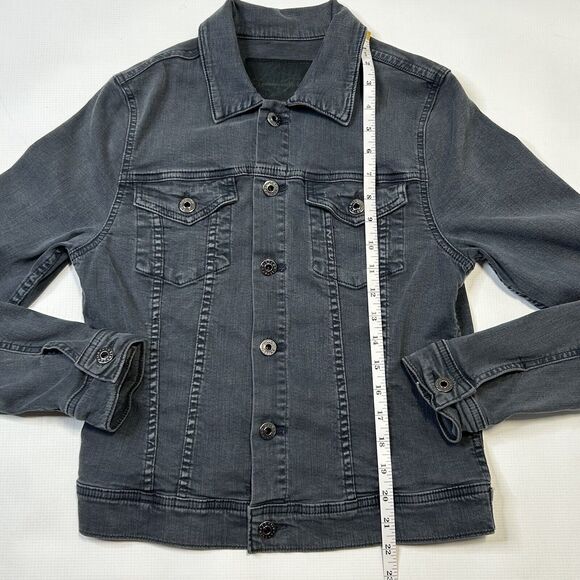 AG Adriano Goldschmied The Robyn Cropped Gray Denim Stretch Jacket Size M P17134 - Picture 12 of 13